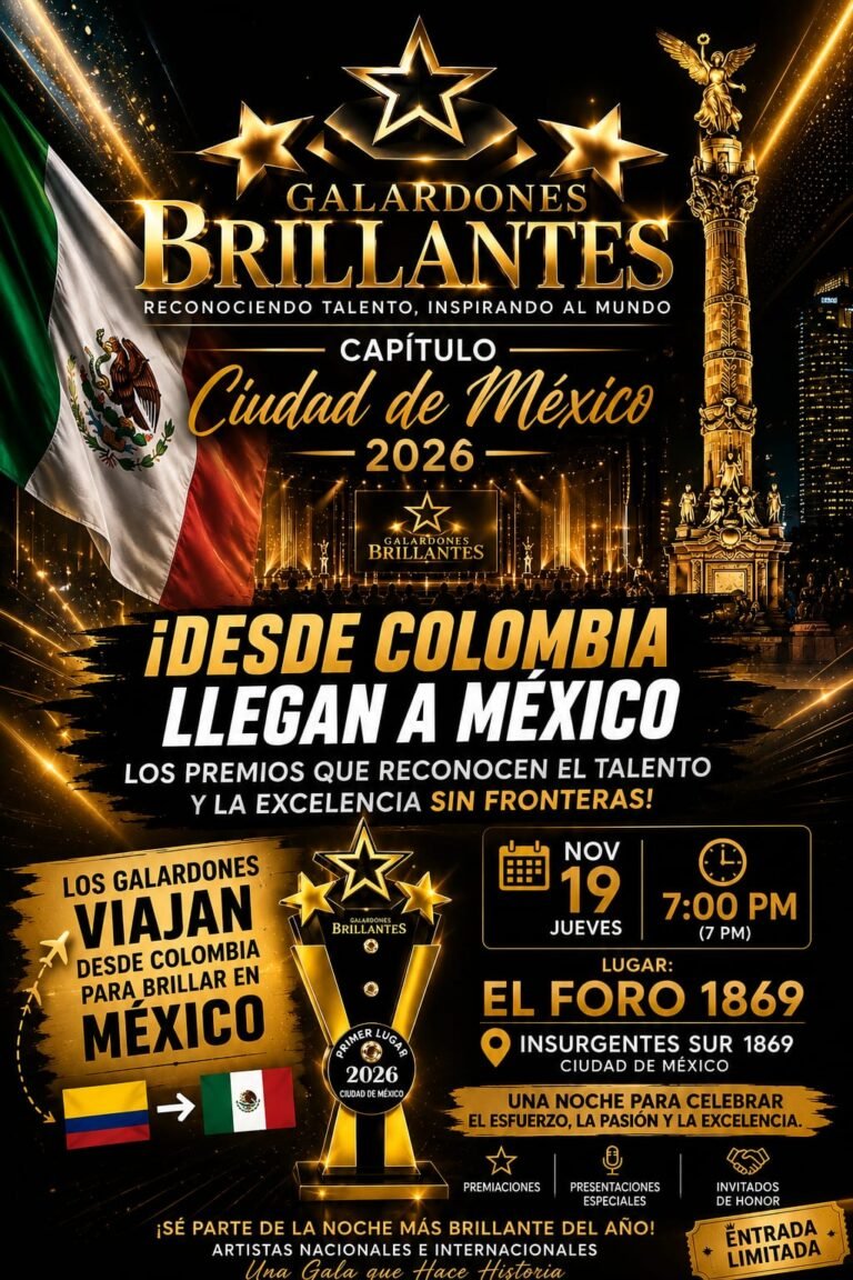 TELE RADIO NORTE ESTARÁ PRESENTE EN LOS GALARDONES BRILLANTES INTERNACIONAL – CAPÍTULO CIUDAD DE MÉXICO 2026
